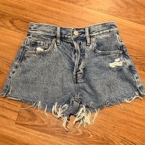 PacSun Blue Distressed high rise relaxed Jean Shorts